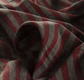 Len Art Fabrics pruhy úzké tmavě červenočerné