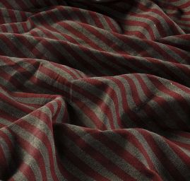 Len Art Fabrics pruhy úzké tmavě červenočerné