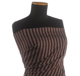 Len Art Fabrics pruhy úzké červenošedé