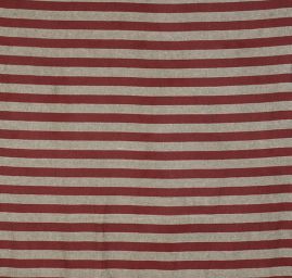 Len Art Fabrics pruhy široké červenošedé