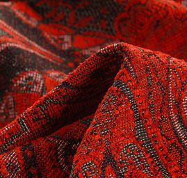 Žakár Art Fabrics Paisley orient červený