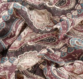 Žakár Art Fabrics Paisley orient modrý/fialový