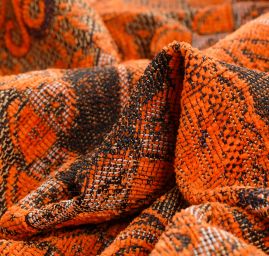 Žakár Art Fabrics Paisley orient oranžový/okrovočerný