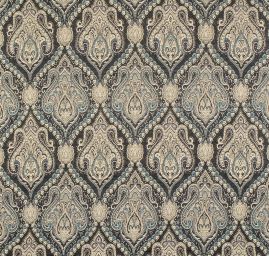 Žakár Art Fabrics Paisley orient tyrkys/modrá