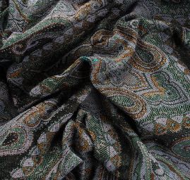 Žakár Art Fabrics Paisley orient len fialovočerný