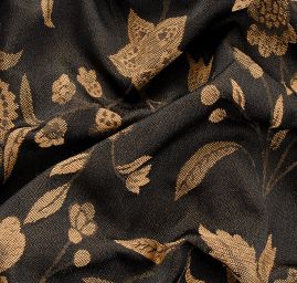 Žakárová tkanina Art Fabrics Primavera okrová/černá