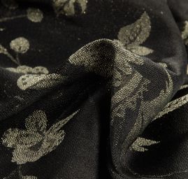 Žakárová tkanina Art Fabrics Primavera olivová/černá