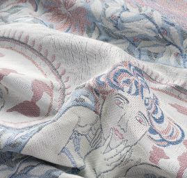 Dekorační tkanina Art Fabrics secese Mucha modrofialová