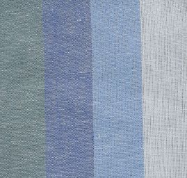 Len Art Fabrics širší pruhy šedé, modré 