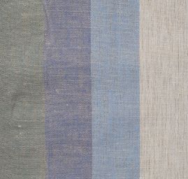 Len Art Fabrics širší pruhy béžová, modrá