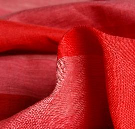 Len Art Fabrics širší pruhy červenočervené