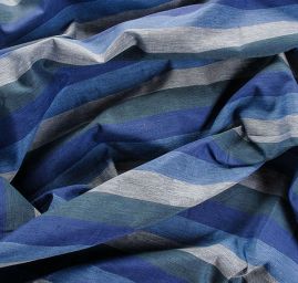 Len Art Fabrics širší pruhy sv. i tm. modré