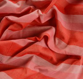 Len Art Fabrics širší pruhy červené, růžové