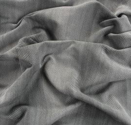 Kostýmová látka Art Fabrics rybí kost šedý melír