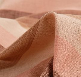 Len Art Fabrics širší pruhy starorůžové