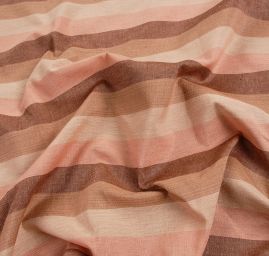 Len Art Fabrics širší pruhy starorůžové