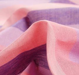 Len Art Fabrics širší pruhy světle růžový