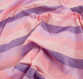 Len Art Fabrics širší pruhy světle růžový
