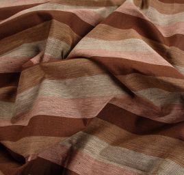 Len Art Fabrics širší pruhy hnědé
