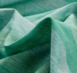 Len Art Fabrics širší pruhy tmavě zelenozelené
