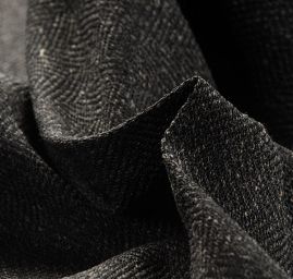 Kostýmová látka vzor rybí kost Art Fabrics šedočerná