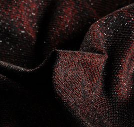 Kostýmovka Art Fabrics lamé červenočerná