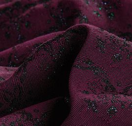 Replika historické látky Girlandy černofialové