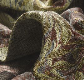 Dekorační tkanina secese Mucha rezavohnědá