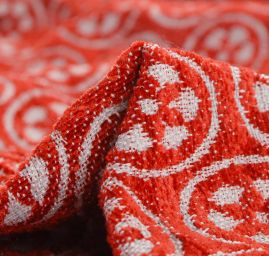 Žakárová látka Art Fabrics Cirkl vínový