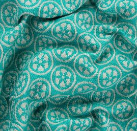 Žakárová látka Art Fabrics Cirkl tm. zelený