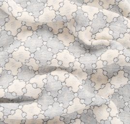 Žakárová látka Art Fabrics Brusel režná/modrošedá