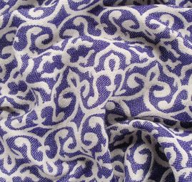 Žakárová látka Art Fabrics Verona fialová/režná