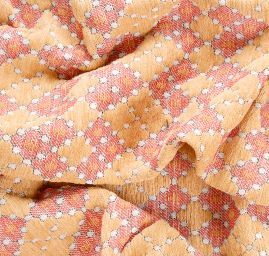 Žakárová látka Art Fabrics Brusel hnědá/červená