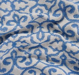 Žakárová látka Art Fabrics Verona modrá/režná