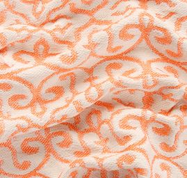 Žakárová látka Art Fabrics Verona oranžová/režná