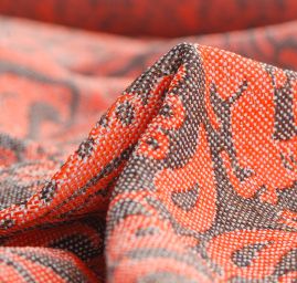 Žakárová látka Art Fabrics Gotik červený/hnědý