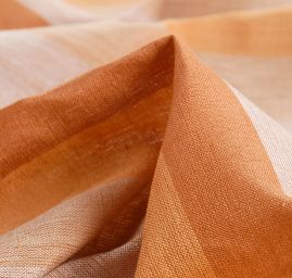 Len Art Fabrics širší pruhy hnědorezavé