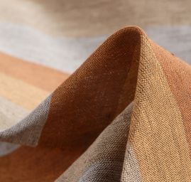 Len Art Fabrics širší pruhy okrový
