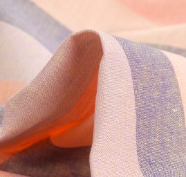 Len Art Fabrics širší pruhy pastel žlutá