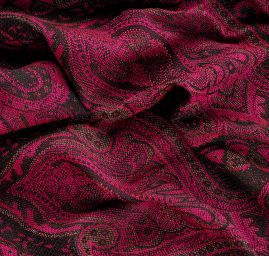 Žakár Art Fabrics Paisley orient fuchsivá/černá