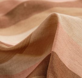 Len Art Fabrics širší pruhy pastel hnědá