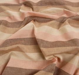 Len Art Fabrics širší pruhy béžový