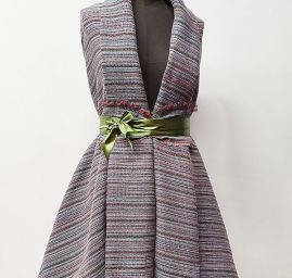 Kostýmová látka chanel Art Fabrics šedá zelená