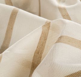 Len Art Fabrics organtýn pruhy režné barvy