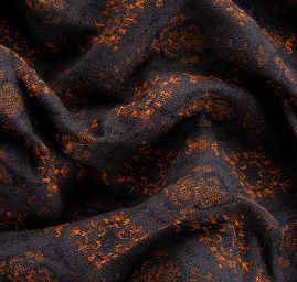 Žakárová tkanina Art Fabrics Elvíra oranžovomodrá