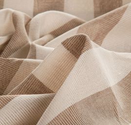 Len organtýn Art Fabrics širší pruhy režné barvy