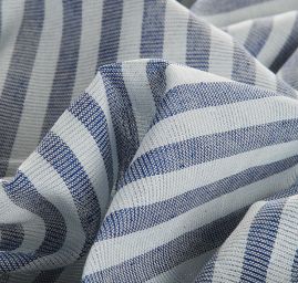 Len Art Fabrics organtýn pruhy modré barvy