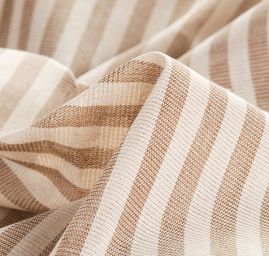 Len organtýn Art Fabrics pruhy hnědé barvy