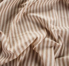 Len organtýn Art Fabrics pruhy hnědé barvy