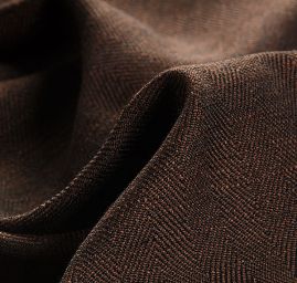 Kostýmová látka Art Fabrics rybí kost tm.hnědá